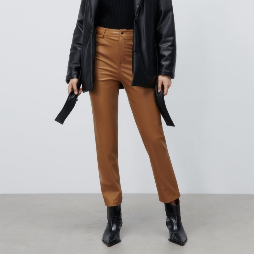 Faux Leather zara mom jeans 👖